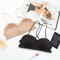Cross sling bottoming thin non-steel ring underwear sexy beautiful back seamless bra bandeau girl chest bra