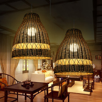 KENS Southeast Asia Creative Personality Round Hollowed-out Chandelier Retro Lamp Shade Tea Room Restaurant Light Vines Art Chandelier