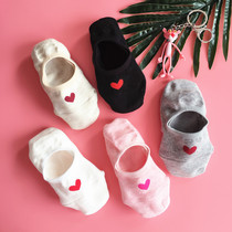 Summer cute socks children cotton socks thin invisible boat socks low top shallow love silicone non-slip five pairs of womens socks