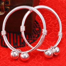 Baby foot silver bracelet 999 pure silver jewelry children solid silver bracelet Children Baby Silver Bracelet Mens and womens mail