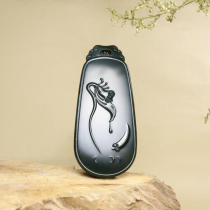 Because of jade Hetian Jade one product clean and one-product pendant Hetian Jade Tower Green Lotus Jade brand