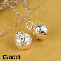 Promotion 99 sterling silver light version plain silver Clover pendant DIY bracelet silver accessories Doraemon Bell