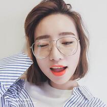Anti-radiation glasses tide male personality transparent leisure care Korean retro big frame no degree flat mirror female