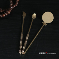 Incense Dao incense three-piece set of pure copper scented shovel scented spoon gray pun entry utensils pure copper scented ash Press seal