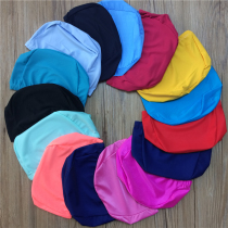 Fashion simple swimming cap for women with long hair adult super stretch non-le head solid color cloth swimming cap for men