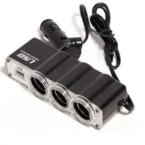 Car cigarette lighter power cable Car charger plug one for three with USB