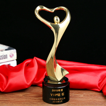 Oscar little Golden Man love dance competition Trophy award gift Free lettering design metal trophy