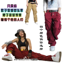 Spring and autumn couples male women overalls trousers multi-pocket casual pants fashion outdoor street dance pants loose