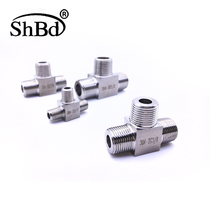 304 stainless steel high-pressure tee equal diameter three outer wire tee thickened external thread wire mouth 2 points 3 points 4 points 6 points