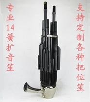 Thunder musical instrument 14 Reed solo Sheng professional performance amplification square sheng all black copper bucket Henan drama E flat tone Df tone