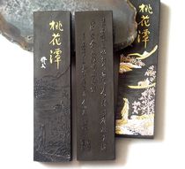 Cheng Jun Fang Bao Mo Zhai big paint Tung oil smoke emblem ink ingot peach blossom pond two two two study Four Treasures