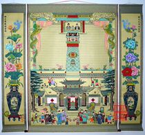  Jiadang axis family tree genealogy genealogy genealogy large height 190cm new hand-painted Zhongtang hanging scroll Recommended by the store manager