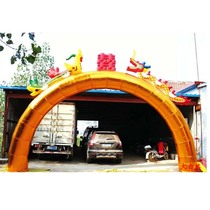 New air mold golden arch 8 meters 10 meters 12 meters 10000 words double Dragon wedding opening celebration inflatable rainbow door