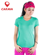 CARAVA Karvo Womens Outdoor Casual Hygroscopic Perspiration Sweat Breathable Speed Dry Individual Guide Wet Function T-shirt