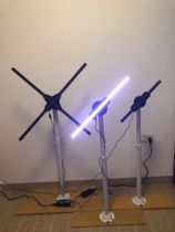 Naked-eye 3D holographic projection stage KTV holographic advertising stand 1 2 meters 2 meters retractable stand LED fan