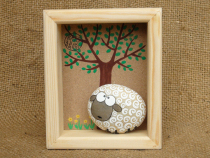 Sheep Zodiac cute custom birthday stone fun tribe original hand-painted stone painting ornaments Christmas