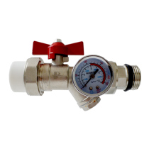 Multi-function PPR Return Water Ball Valve Filtration Valve Live Ball Valve 1 Inch for Polygon Brass Floor Heating Splitter