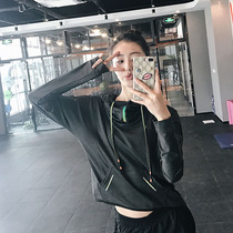 Sports sweater womens 2018 new fitness running loose casual hooded long-sleeved pullover fashion trend thin jacket