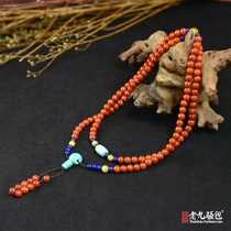 (Nanhong Buddha beads) Liangshan full of meat Jinhong persimmon red hand string 6MM108 selected boutiques