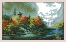 Cross stitch redrawing electronic picture source file DOME_111105_Forest Pavilion