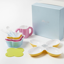 Korea Import Deeuno Healthy High Temperature Resistant Practical Children Cutlery Baby Plastic Bowl Pan Spoon Gift Box Suit