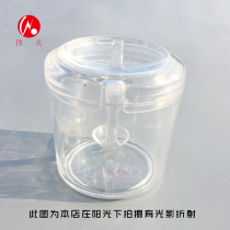 Large Crystal chili cup chili bottle acrylic plastic transparent bottle oil salt jar chili jar chili jar seasoning tank