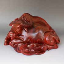 Rosewood cow ornaments Lying cow Lao Niu wood carvings Buffalo leaflets Rosewood wood carvings Cow Mahogany handicraft ornaments