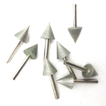 BULLET type 3MM DIAMOND UMBRELLA GRINDING HEAD Emery GRINDING ROD TAPERED CHAMFERED GLASS REAMER