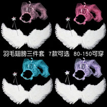 White Angel Black Demon Feather Size Wings Childrens Watch Performance Adult lolita Back Decoration Props