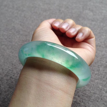 Myanmar natural old pit a cargo glass jade bracelet floating orchid women ice jade bracelet with certificate round bar