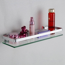 Bathroom Glass Shelve Bathroom Makeup Bench Cosmetic Rack Perforated single-layer rectangular space aluminium X2544-1