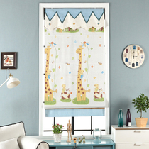 Spring South custom roller curtain curtain cartoon printing chenille Roman curtain folding curtain study childrens room door curtain