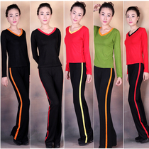Autumn square dance clothing new set long sleeve trousers middle-aged dance clothing two-piece sports fitness clothing women