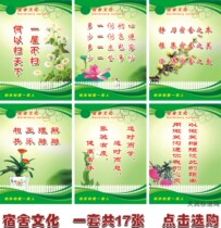 Dormitory civilization slogan wall chart enterprise staff dormitory culture poster school health propaganda civilized dormitory