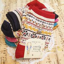 Spring and Autumn Classic Jacquard ladies cotton socks cute retro ethnic style Cotton womens socks moisture wicking sweat