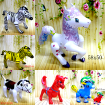 Inflatable toy stall goods manufacturers leather goods PVC hot childrens toys Big white horse Rainbow horse zebra