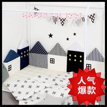 Nordic cute small house baby room bed soft bag anti-collision head protection safety cushion wall decoration