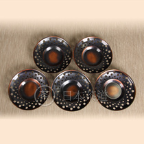 Japanese saucer pure copper Ruifeng hollow round copper cup holder five customers