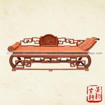 Burmese rosewood chaise longue bed mahogany beauty couch solid wood recliner big fruit red sandalwood leisure bed chaise couch