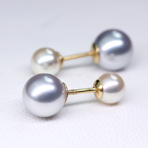  Gililai akoya pearl earrings 18K gold true hemp size contrast seawater pearl earrings fashion