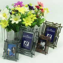 European-style rectangular creative metal photo frame table alloy headpiece bracket mini antique one inch two inch
