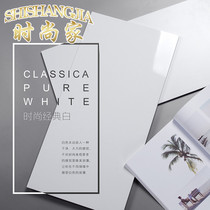 Nordic pure white matte wall tiles kitchen bathroom balcony background wall bright glazed small white brick 300X600