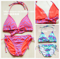 Ying purple leopard point rendering cow goods European and American single chest free steel without steel tripod bikini swimsuit