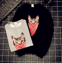  Hong Kong trendy brand 2021 new autumn and winter scarf cat loose mens and womens sweaters Harajuku couples girlfriends jackets