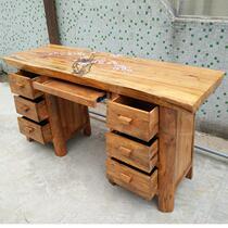  Camphor wood furniture log pastoral original ecological Chinese style all solid wood desk Office computer desk Writing desk customization