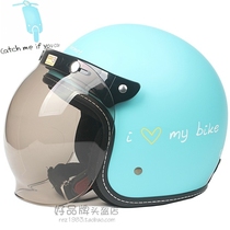 Taiwan EVO Locomotive Frosted Blue Hale Electric Motorcycle Men And Women Retro Half Helmet Safety Helmet Warm Winter