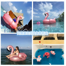 Oversized water swimming inflatable bed floating row Adult flamingo unicorn mount seat ring water floating bed
