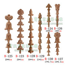 European-style solid wood decals Dongyang wood carving solid wood door flower vertical wood flower furniture cabinet decoration carved flower