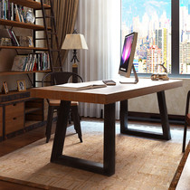  loft wrought iron desk Solid wood computer desk Simple modern computer desktop desk desk writing desk workbench