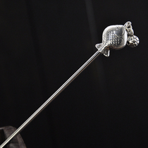 Vintage Hair Accessories Miao Silver Little Fish Stick Transportation Beads Tassel Hair Hair Styling Girls Cooling Shake Festival Birthday Gift